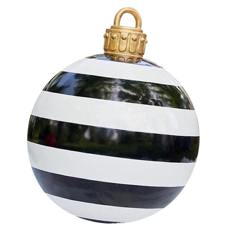 Weather-resistant inflatable Christmas ball, festive outdoor holiday season decoration