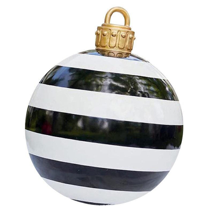 Weather-resistant inflatable Christmas ball, festive outdoor holiday season decoration