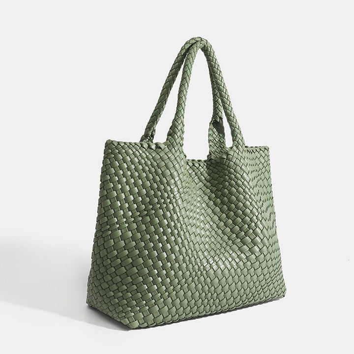 Everyday carry large woven tote bag for women, a stylish & practical shoulder bag.