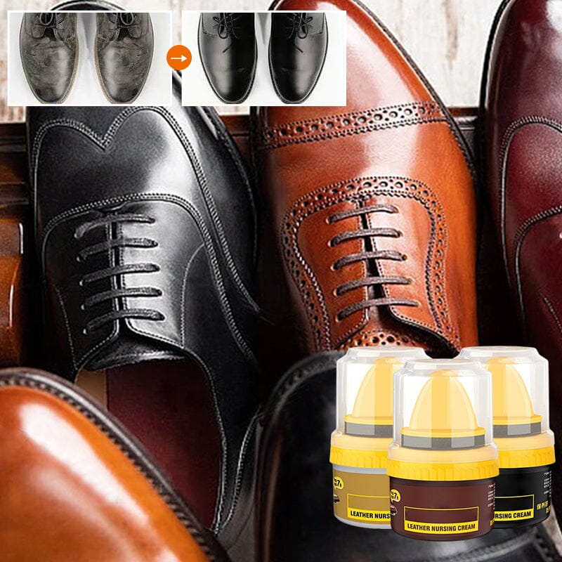 Compact leather repair cream for on-the-go scratch repair, shoe polish, and quick leather care