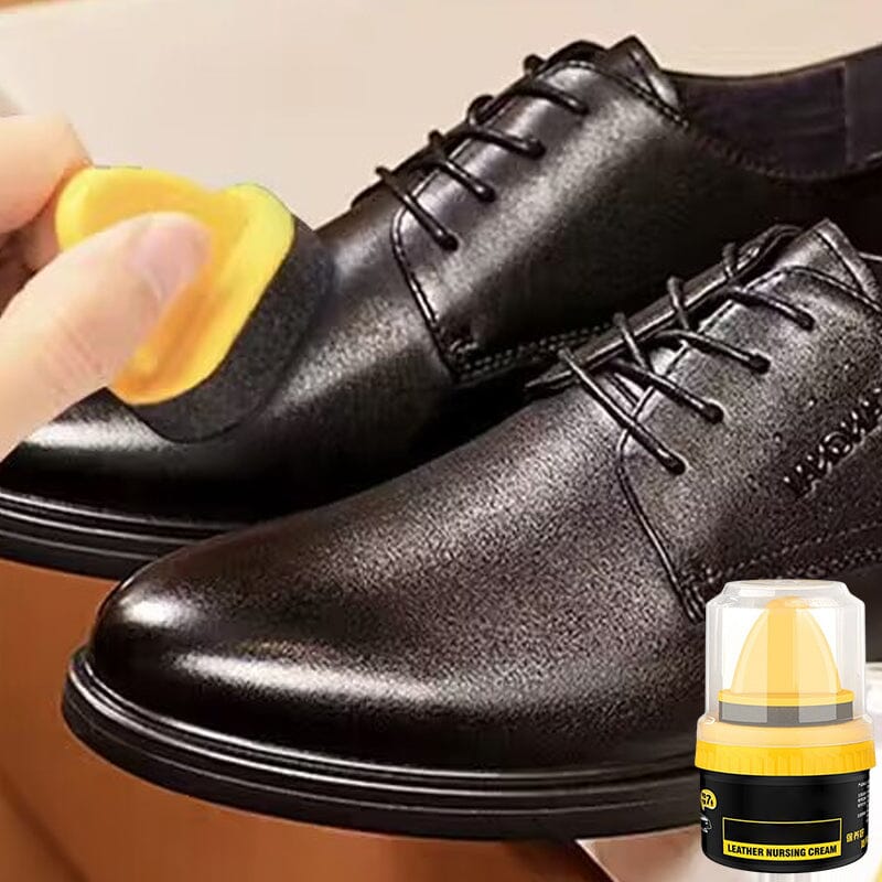 Leather care kit featuring recoloring cream, sponge applicator, for cleaning & restoring leather gadgets