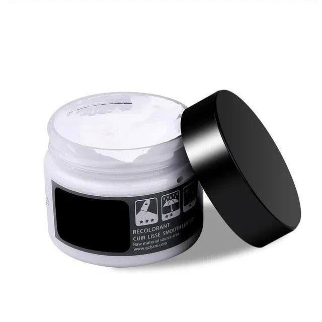 Leather & vinyl repair gel fixing a car seat crack. Ideal for automotive leather care & interior restoration.