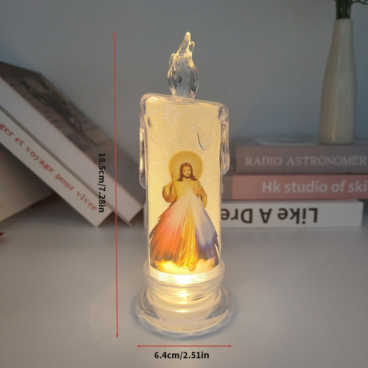 Collection of flameless LED candles, versatile for prayer decor, home altars, and devotional light