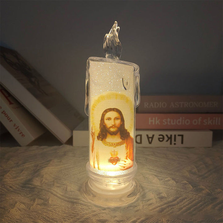 Portable LED prayer candle, perfect for creating a spiritual atmosphere anywhere in your home