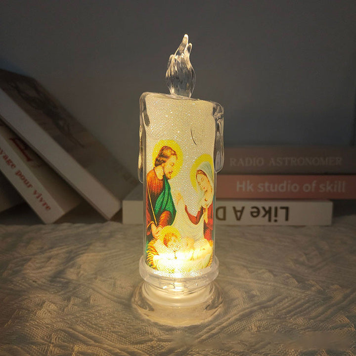 LED candle designed as a prayer light, offering a safe and convenient spiritual decor solution