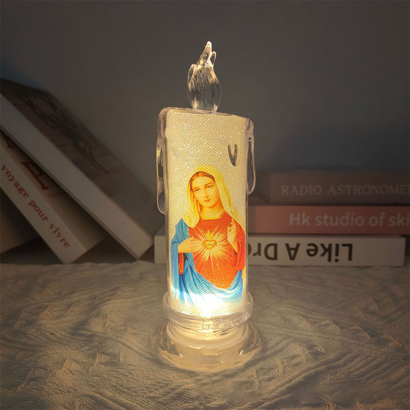 Single LED flameless candle, a safe and beautiful addition to any home altar or prayer decor