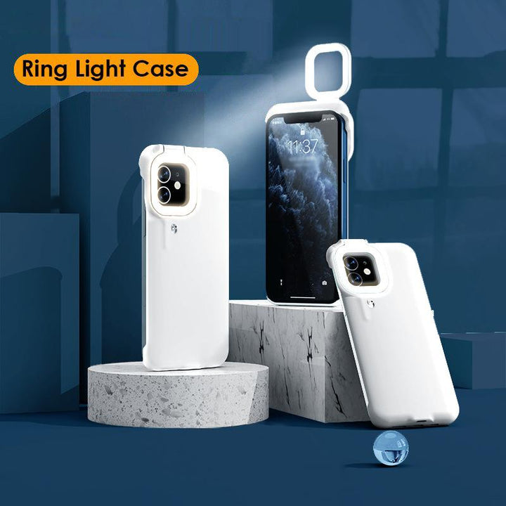 LED Light Phone Case for iPhone, enhancing selfies with bright, diffused light for perfect photos