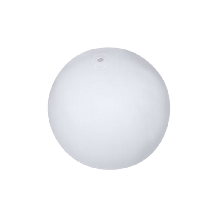 Nighttime scene with a floating LED inflatable beach ball, enchanting pool toy decor