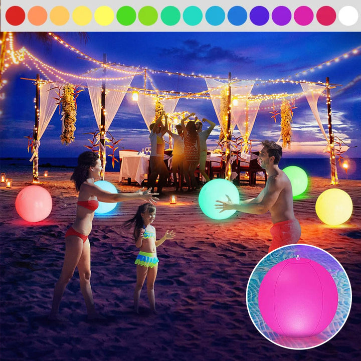 Giant inflatable LED Luminous Beach Ball, a fun pool toy and party light gift