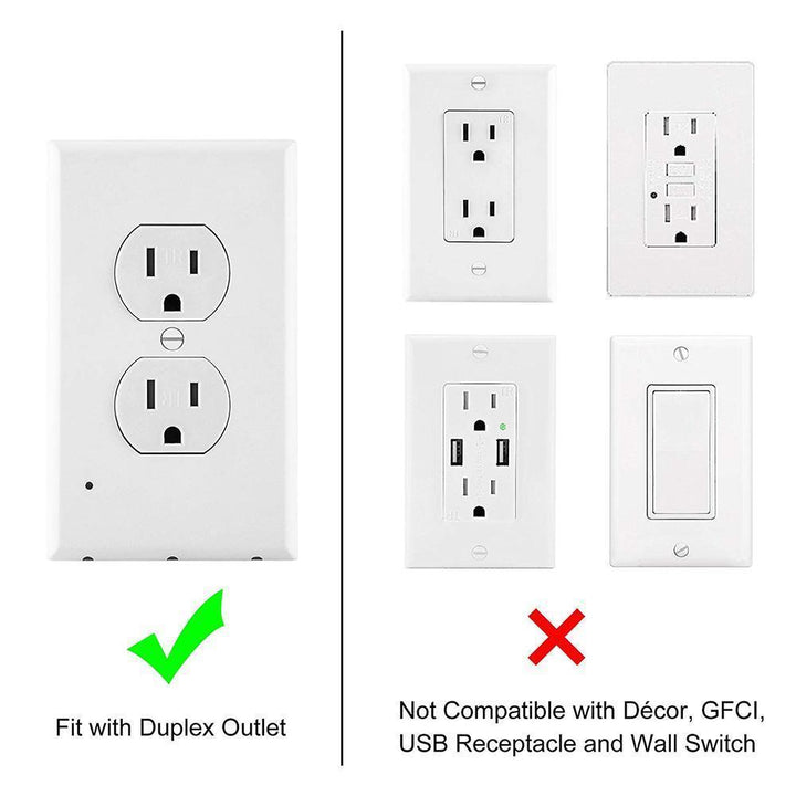 Easy-to-install LED night light wall plate, no wires or batteries needed, just snap it on and light up