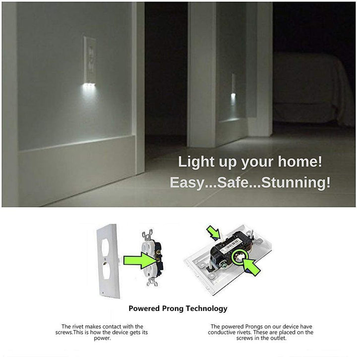 Modern LED night light outlet cover plate, offering energy-saving illumination & enhanced safety