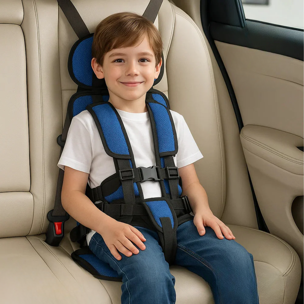 Space-saving, lightweight portable car seat harness. Ideal child safety restraint for family travel & everyday car use.