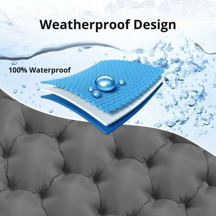 Inflatable travel seat cushion, perfect for portable outdoor comfort during camping & hiking adventures.
