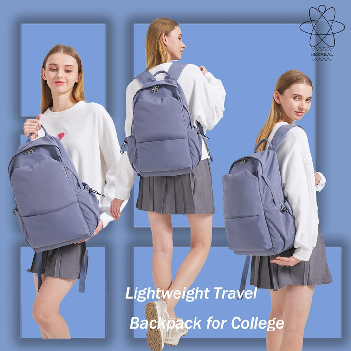 Water-resistant commuter backpack, lightweight & spacious for daily items.