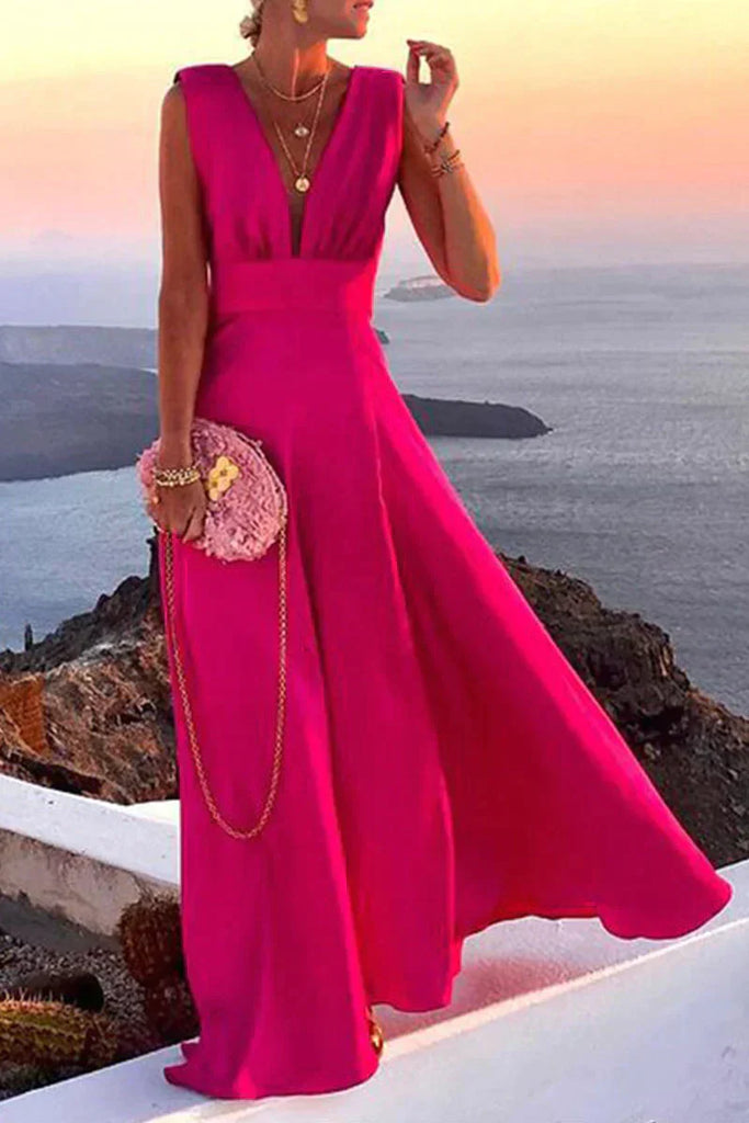 Comfortable & stylish women's flowy dress. Perfect lightweight summer breeze dress for vacation days.