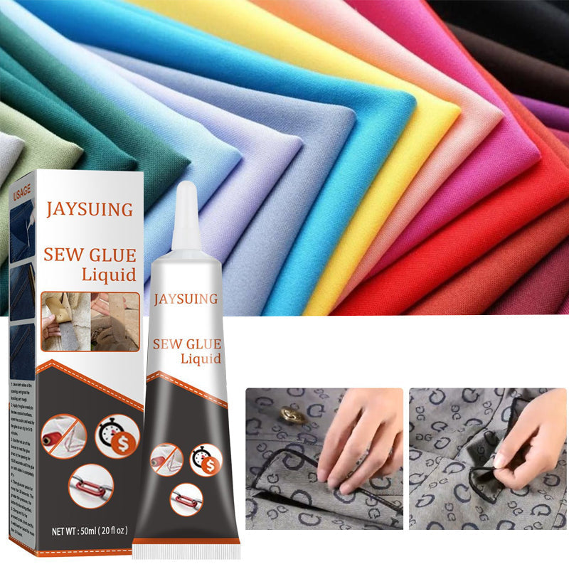 Liquid fabric repair glue, fast-bonding textile adhesive for no-sew mending kit repairs, 2oz bottle