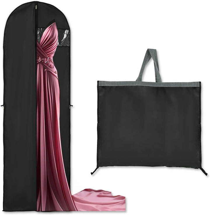 Versatile long garment cover for dresses, suits & gowns. Ideal for travel, wardrobe organization & dust protection.