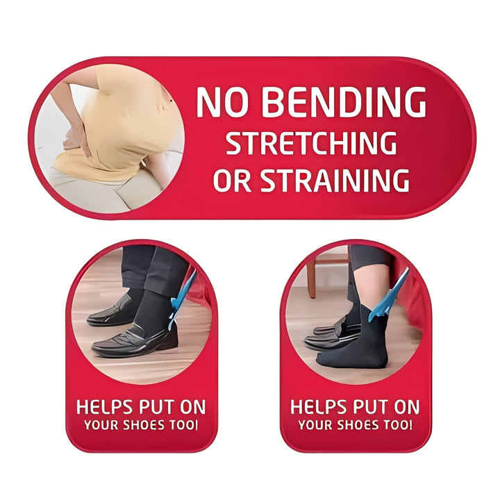 Solve dressing difficulties with this long handle sock aid, making applying socks & compression hosiery simple.