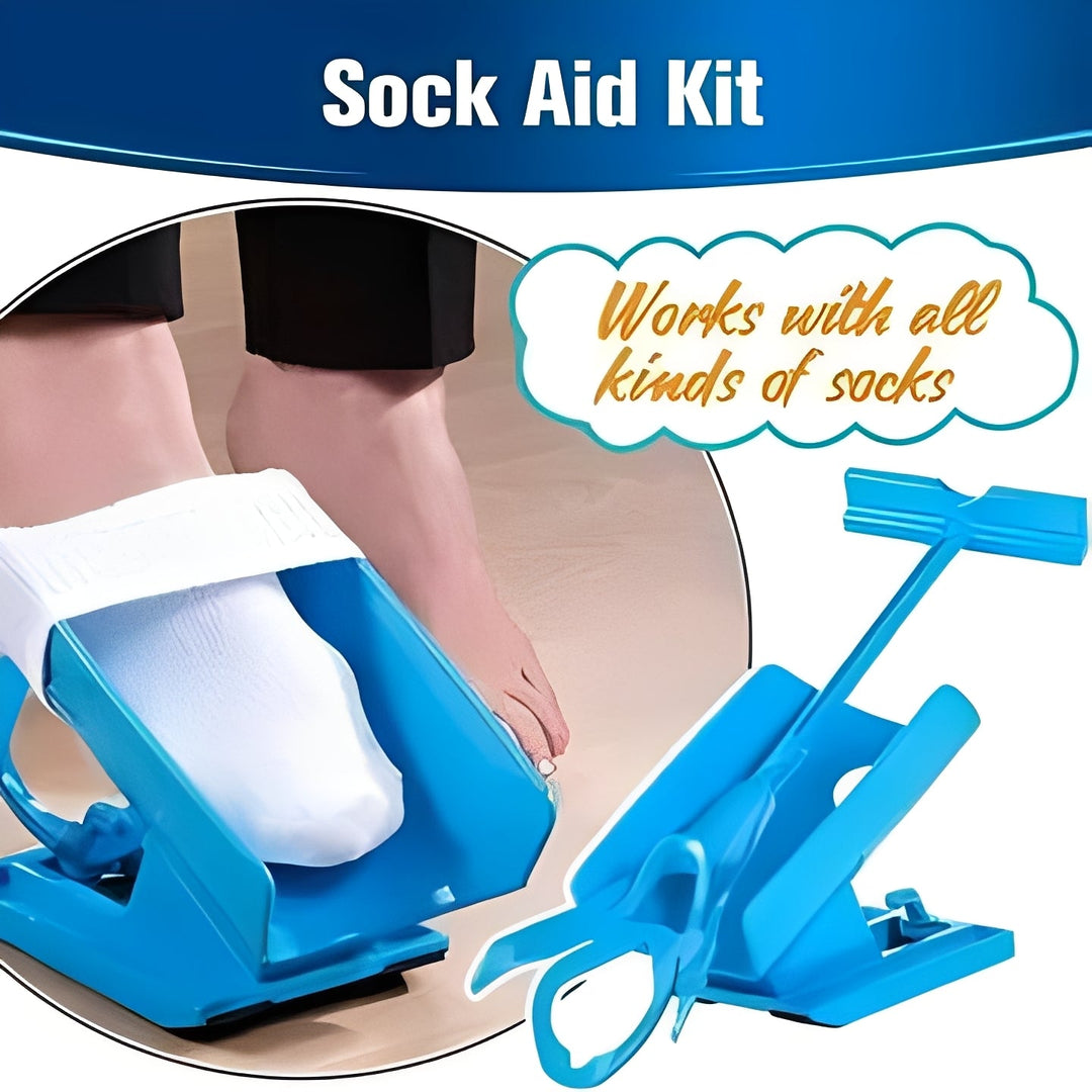 Ergonomic long handle sock aid for compression socks, designed for easy dressing assistance and daily use.