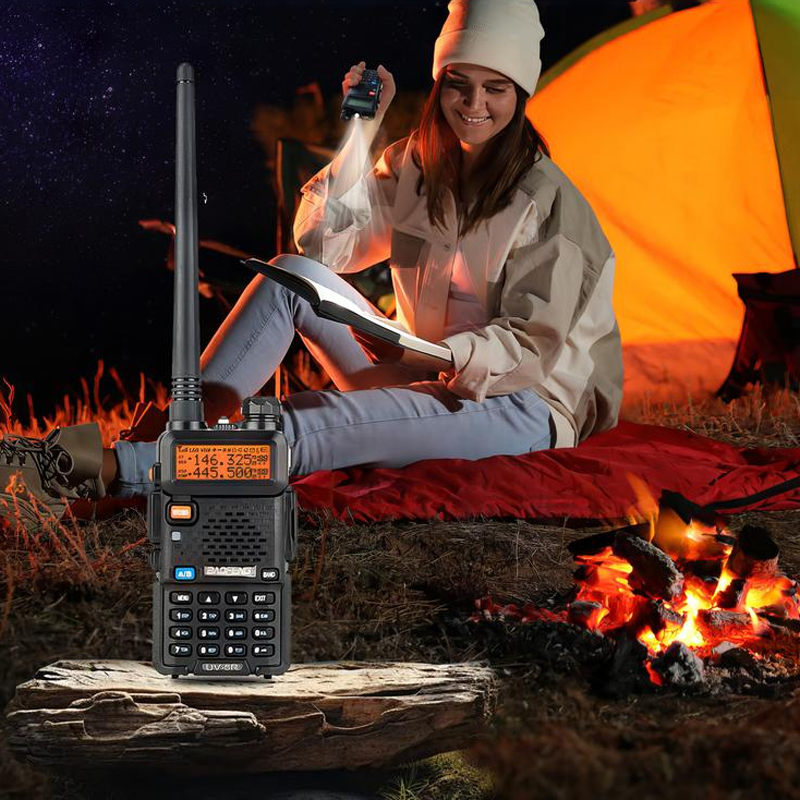 Portable two-way radio, durable design, ideal for an emergency kit in challenging environments