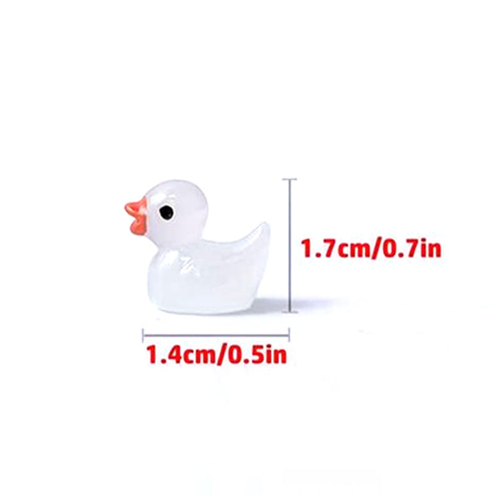 Set of luminous mini duck figurines, high-quality resin, designed to brighten up any garden or craft.