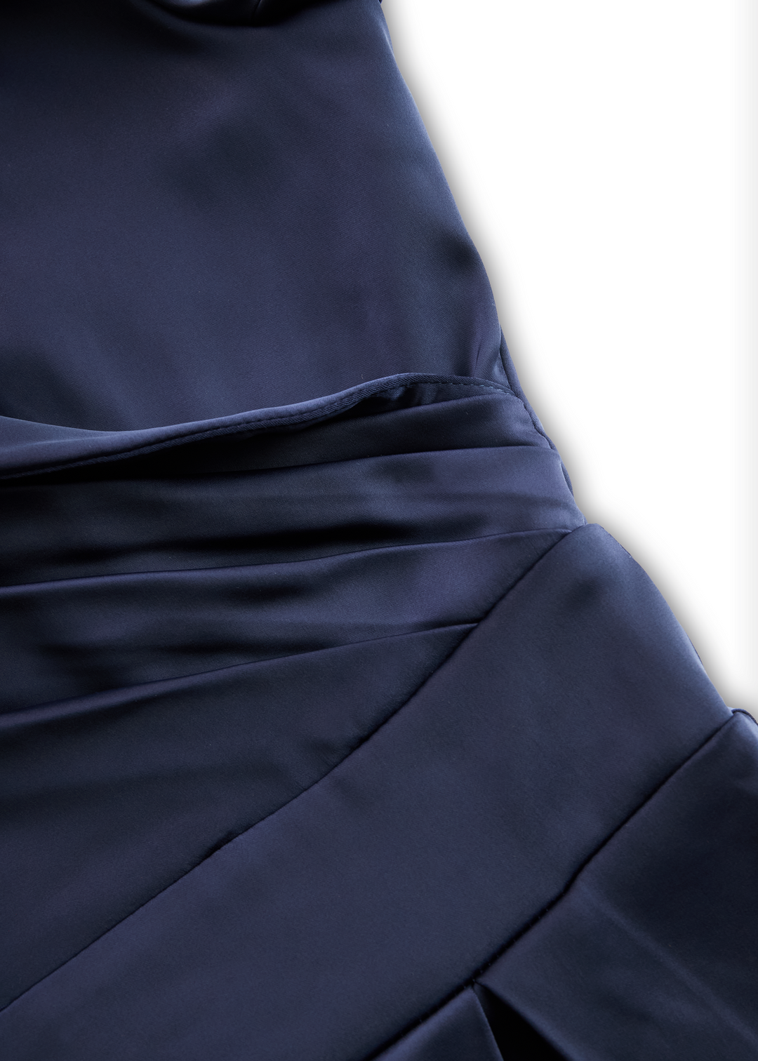 Women's elegant midi dress, lustrous fabric, draped cowl neck, comfortable A-line fit, and pockets.