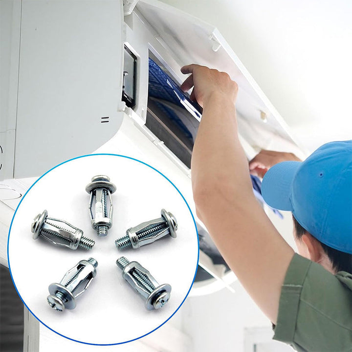 Macro shot of a silver expansion screw petal nut, ideal for secure fastening in DIY projects.