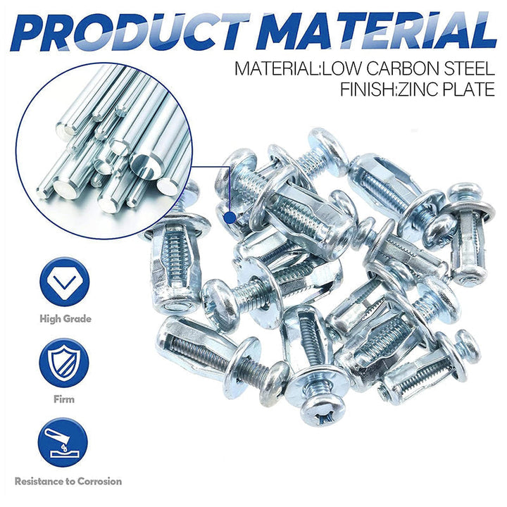 High-angle shot of a single expansion screw petal nut, emphasizing its compact yet strong design.