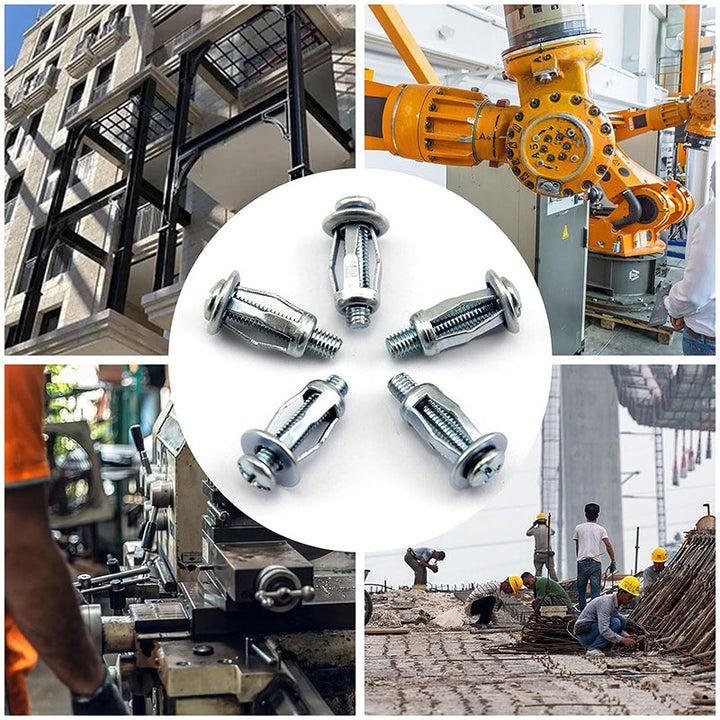 Close-up of an expansion screw petal nut, showcasing the four-petal design for strong grip.