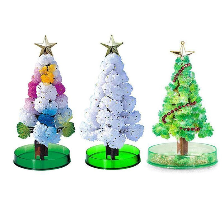 Kids and adults enjoying assembling the Magic Growing Crystal Tree kit, great for DIY fun