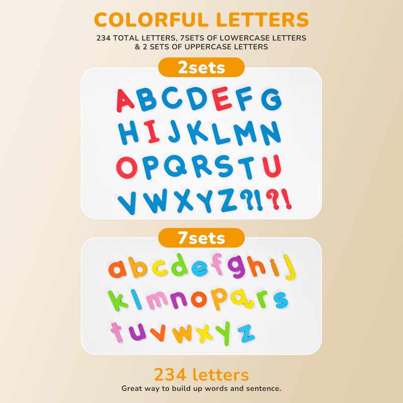 Preschool educational toy: Magnetic Alphabet & Numbers kit with math symbols for children's learning.