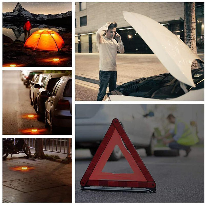Car emergency light with magnetic base, bright LED warning for vehicle safety and roadside