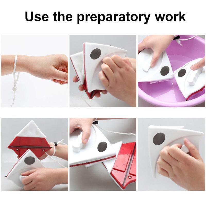 Double-sided magnetic window washer, a practical home cleaning tool for glass surfaces