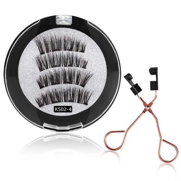 Pink handle magnetic eyelash applicator tool, essential for easy application of false lashes.