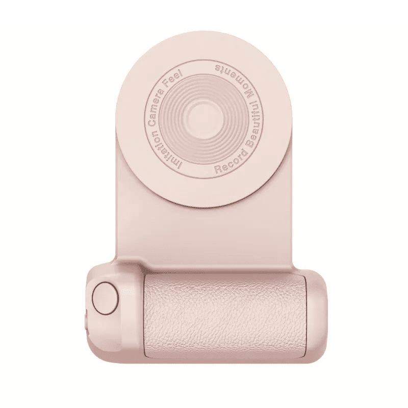 Smartphone accessory: magnetic phone holder/camera grip with Bluetooth for steady mobile shots