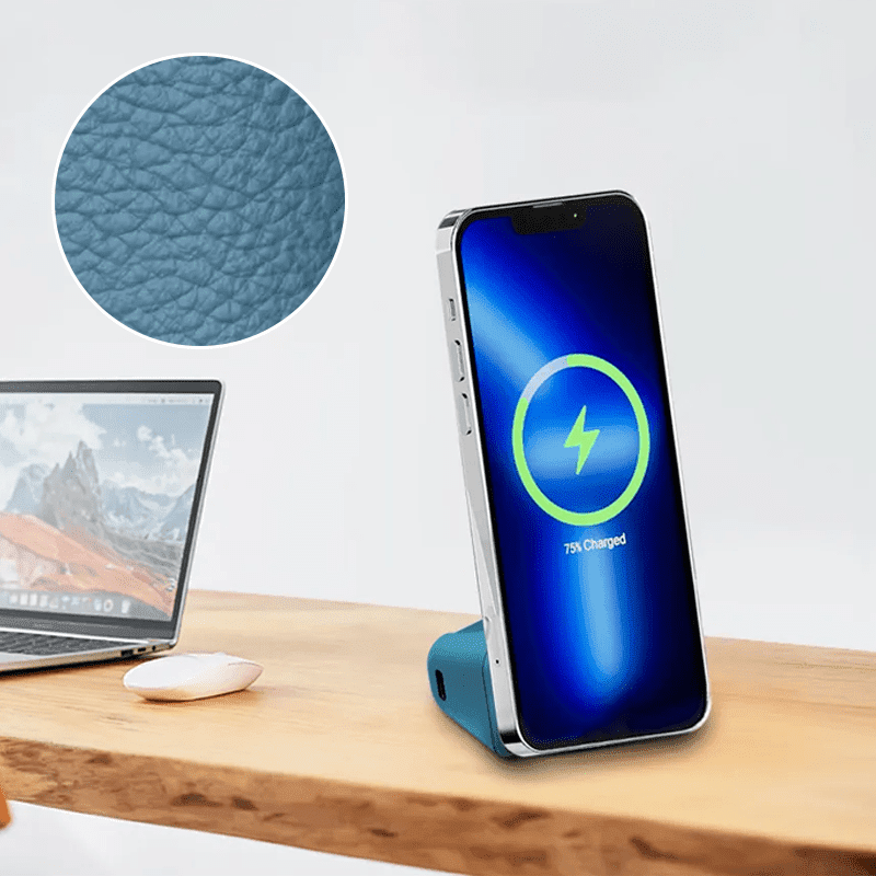 Smartphone camera handle with magnetic attachment and wireless Bluetooth control; gadget accessory