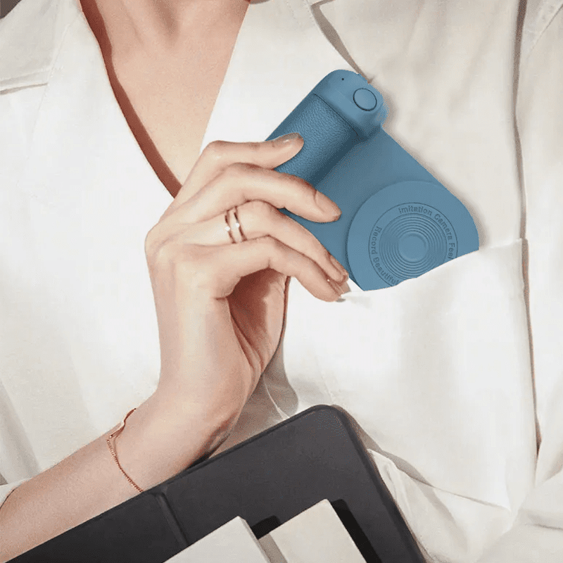 Wireless charging capable magnetic phone grip with Bluetooth for vloggers and photographers