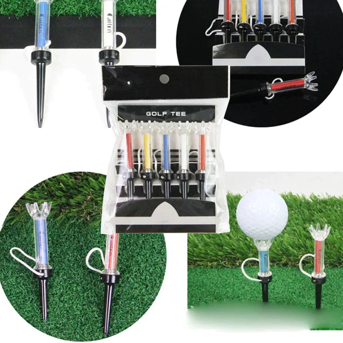 Magnetic Rebound Golf Tees, 5-piece set, durable plastic for golf training & practice