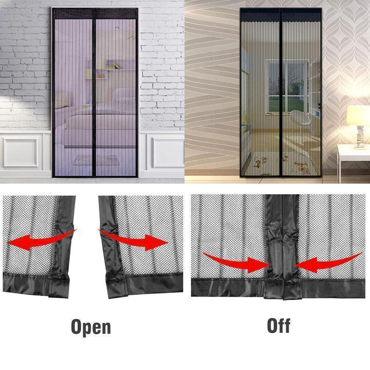 Magnetic screen door, durable mesh for pest control