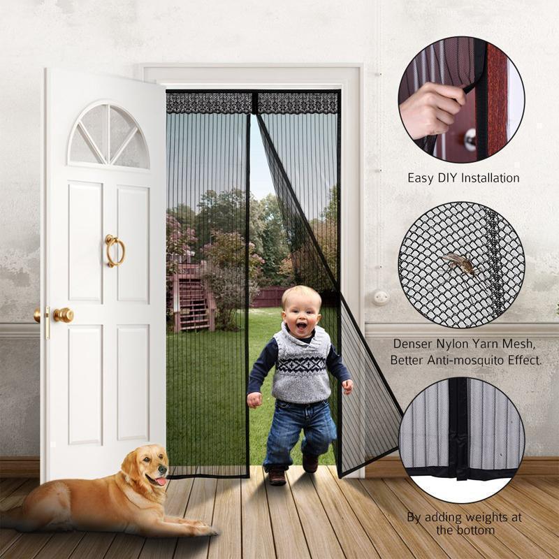 Fly screen magnetic door, quick velcro installation, keeps pests out