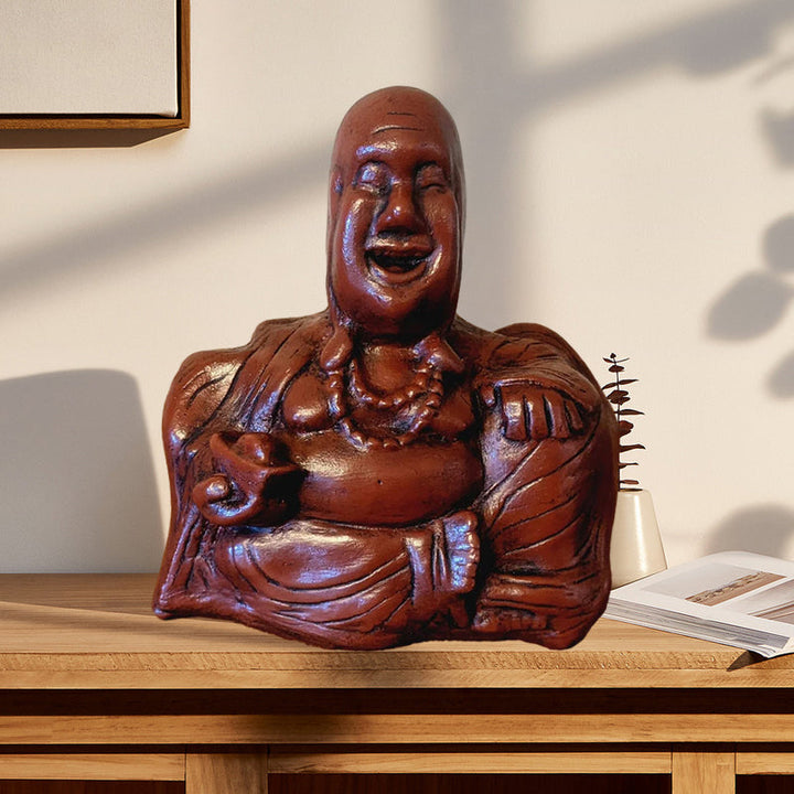 Detailed shot of a funny meditating Buddha, an excellent decorative gift idea