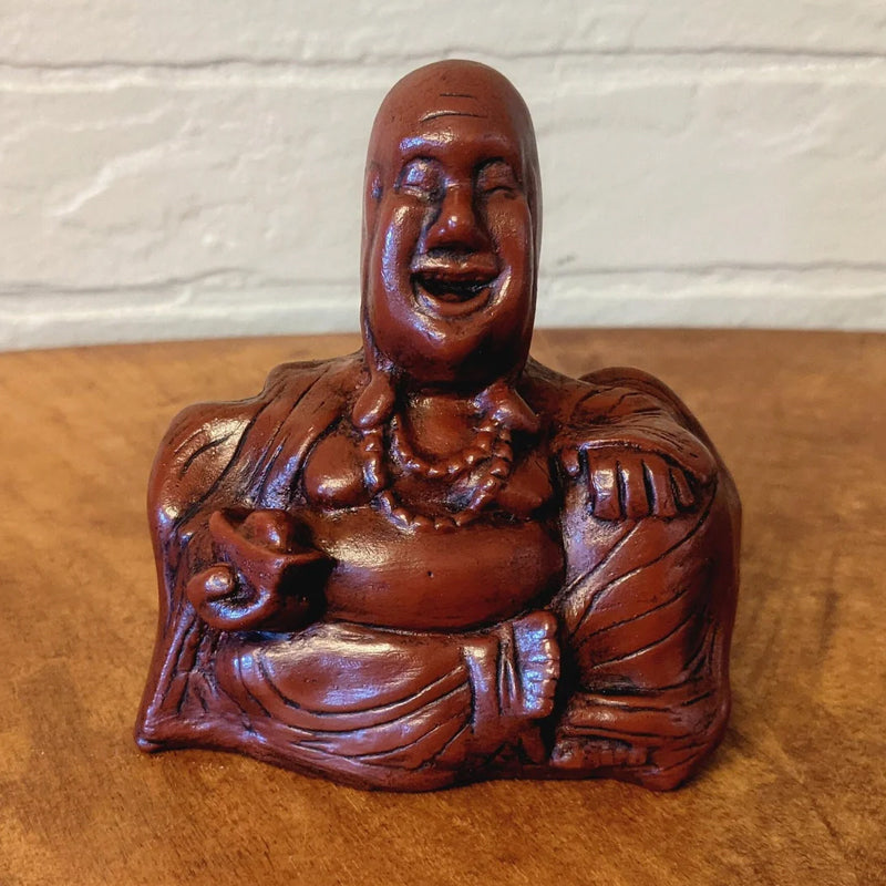 Unique humorous Buddha sculpture, great as a gift or for adding character to any desk