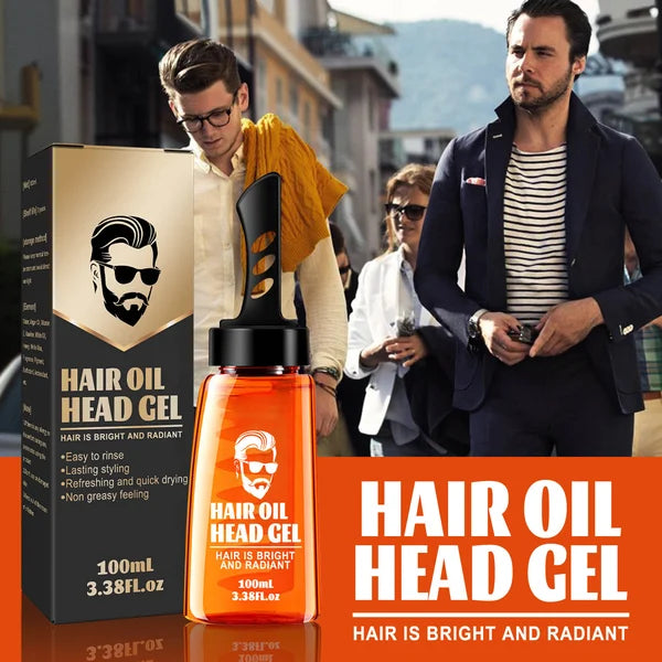 Ergonomic 2-in-1 styling comb with hair wax, designed for men's hair care and precise grooming
