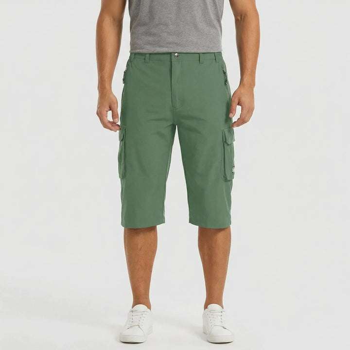 Men's outdoor cargo shorts, quick-drying, multi-pocket, excellent for travel, fishing & hiking.