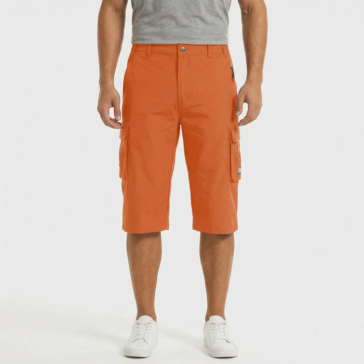 Active men's cargo shorts, multi-pocket design, quick-dry fabric, ideal for outdoor adventures & casual style.