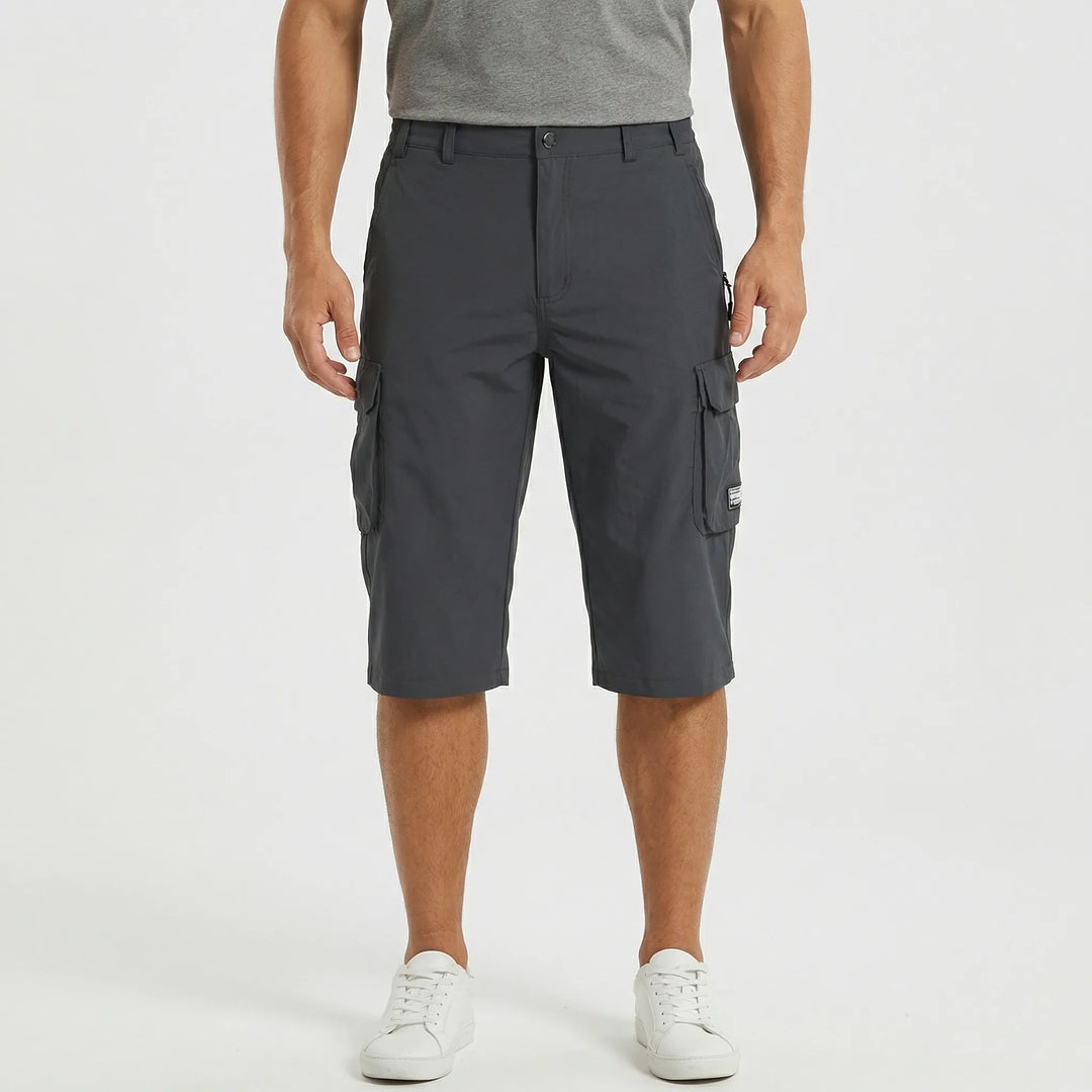 Durable men's cargo shorts with secure multi-purpose pockets, relaxed fit for ultimate outdoor comfort.