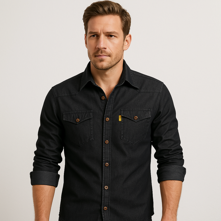 Men's AdaptiveFit Casual Button-Down Shirt, long sleeve for everyday wear.