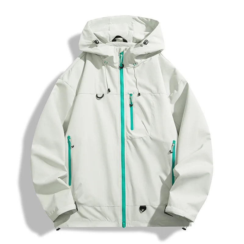 Men's performance outerwear, water-resistant & windproof for hiking & active outdoor adventures.