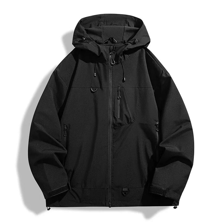 Windproof & water-resistant men's performance jacket, essential for all outdoor adventures.