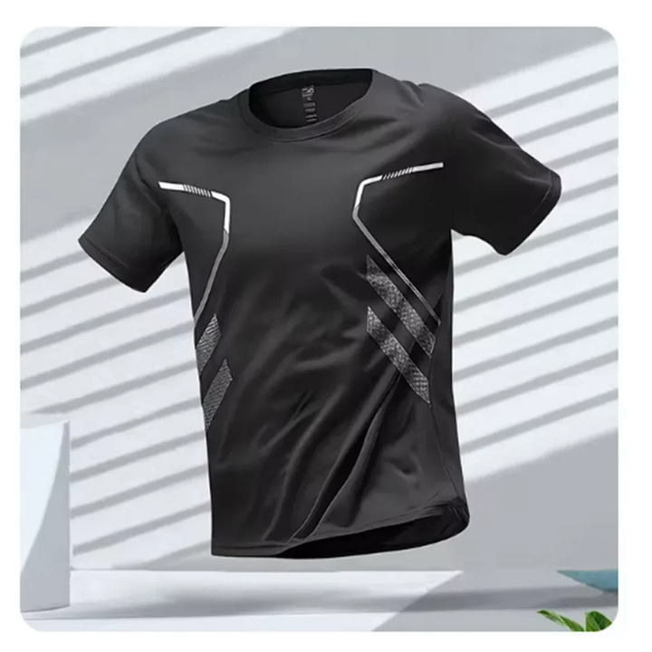 Breathable men's activewear t-shirt with cool, dry fabric for sports training.